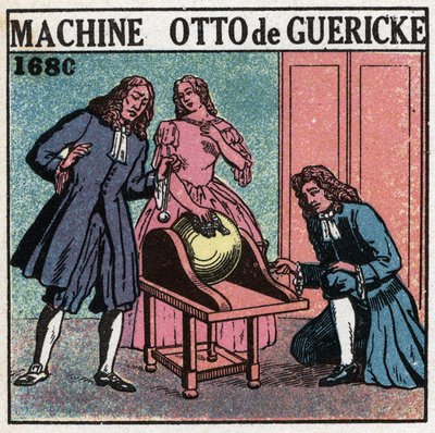 Statische Maschinen: die Maschine von Otto von Guericke (Otto de Guericke) von Anonymous Anonymous