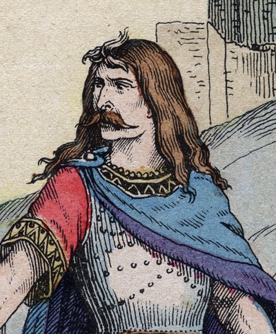 Der gallische Häuptling Vercingetorix (72-46 v. Chr.) - Gravur von Anonymous Anonymous