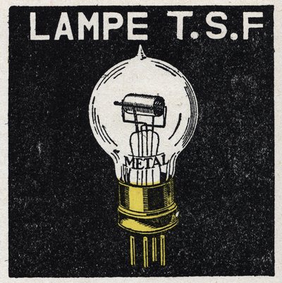 Die T.S.F.: T.S.F.-Lampe. Anonyme Illustration von 1925. Private Sammlung. von Anonymous Anonymous