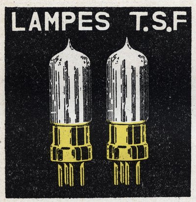 Die T.S.F.: T.S.F.-Lampen. Anonyme Illustration von 1925. Private Sammlung. von Anonymous Anonymous