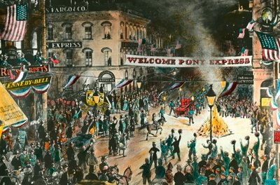 Die Ankunft des Pony Express von Anonymous Anonymous