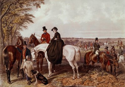 Die Fuchsjagd, das Treffen Der Reiter steigt in die Amazon. Anonyme Lithographie des 19. Jahrhunderts. Private Sammlung von Anonymous Anonymous