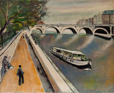 Die neue Brücke in Paris im Jahr 1950 - anonymes Gemälde von Anonymous Anonymous