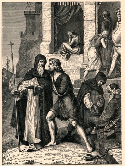 Die Erlösung der Gefangenen durch die Trinitarier: der Orden der Heiligsten Dreifaltigkeit zur Erlösung der Gefangenen, bekannt als der Orden der Trinitarier oder Mathurins, kümmert sich um die Erlösung von Christen, die von den Mauren in die Sklaverei gef von Anonymous Anonymous