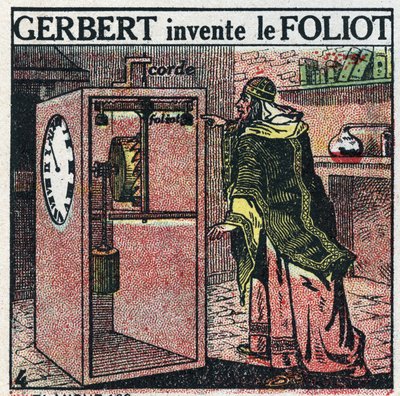 Zeit: Uhr mit Gewicht. Gerbert d