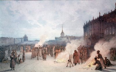 Zar Nikolaus I. und seine Soldaten während des 14. Dezember von Anonymous Anonymous