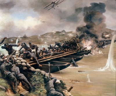 Erster Weltkrieg: Schlacht am Piave-Fluss oder Schlacht der Sonnenwende oder Schlacht von Mitte Juni, im Juni 1918 von Anonymous Anonymous
