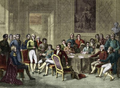 Der Wiener Kongress 1815. Alexander I., Zar; H.R. Stewart, Castlereagh; François I., Kaiser von Österreich; Friedrich Wilhelm III., König von Preußen; Karl August, Prinz von Hardenberg; Wilhelm von Humboldt von Anonymous Anonymous