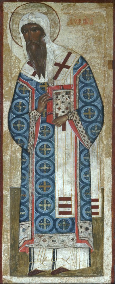 Heiliger Metropolit Alexei von Moskau, 16. Jahrhundert von Anonymous Russian icon painter