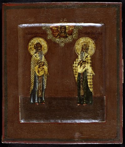 Heilige Gurias von Kasan und Varsonofius von Twer, 17. Jahrhundert von Anonymous Russian icon painter