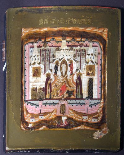 Heilige Zosima und Savvatiy von Solovki, frühes 17. Jahrhundert von Anonymous Russian icon painter