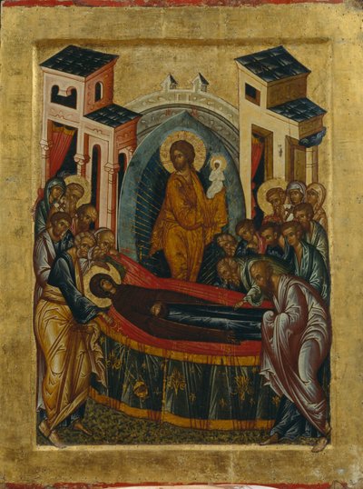 Die Entschlafung der Jungfrau Maria, 1497 von Anonymous Russian icon painter