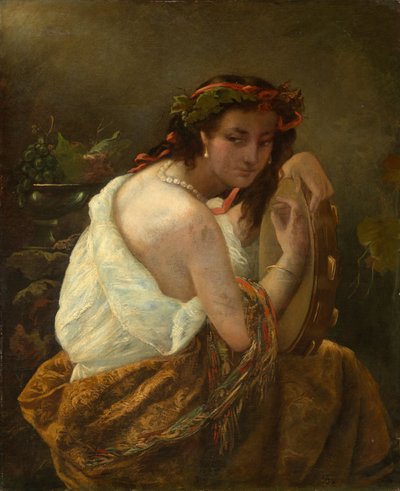Zigeunerin mit Tamburin von Anselm Feuerbach