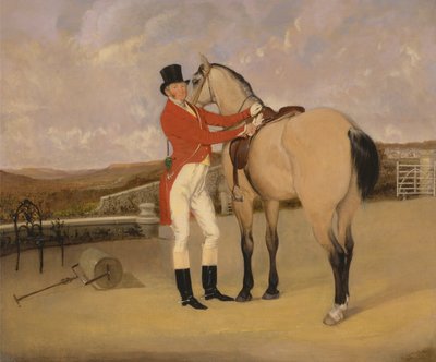 James Taylor Wray von der Bedale Hunt mit seinem Falbenjäger von Anson Ambrose Martin