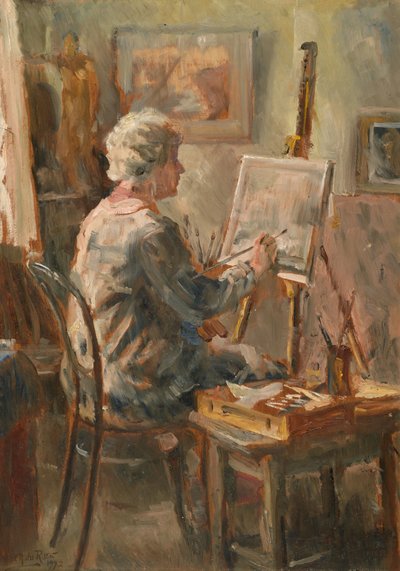 Künstler bei der Arbeit im Studio von Cor Visser, Ipswich von Anthea Durose