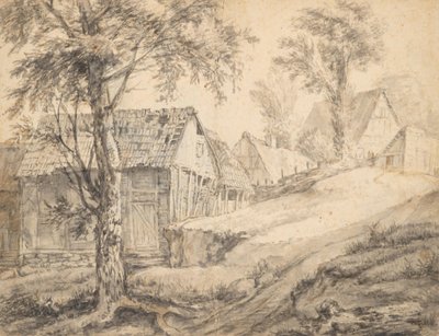 Bauernhof in der Nähe von Danzig (recto)(?) Baumstudie (verso) von Anthonie Waterloo