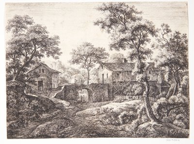 Dorf mit einem Stadttor von Anthonie Waterloo