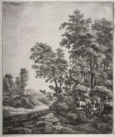 Sechs große aufrechte Landschaften mit Szenen aus Ovids Metamorphosen: Merkur und Argus von Anthonie Waterloo