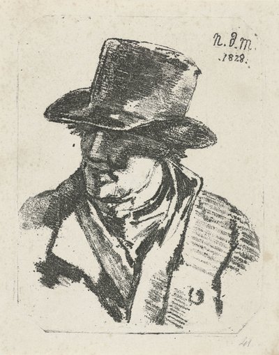 Büste eines Mannes mit Hut von Anthonie Willem Hendrik Nolthenius de Man