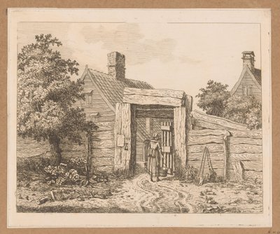 Milchmädchen am Tor eines Bauernhofs von Anthonie van den Bos