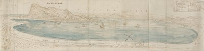 Panoramablick über die Bucht von Gibraltar, um 1567 von Anthonis van den Wyngaerde