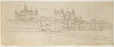 Die Kapelle und das Torhaus von Hampton Court, um 1544 von Anthonis van den Wyngaerde