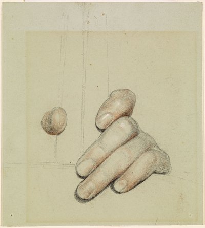 St. Georg für Merrie England - Studie der linken Hand, die eine Stange greift, 1880 von Anthony Frederick Augustus Sandys