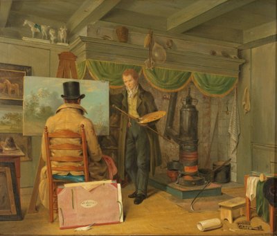 Der Künstler in seinem Atelier von Anthony Oberman