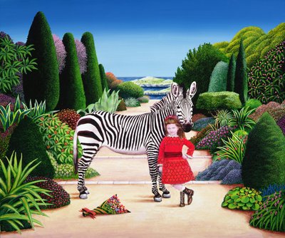Mädchen mit Zebra von Anthony Southcombe