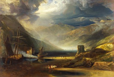 Eine Szene an der Küste, Merionethshire - Sturm zieht vorbei von Anthony Vandyke Copley Fielding