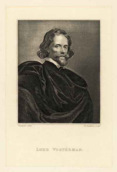 Porträt von Lucas Vorsterman dem Älteren, Barockstecher von Anthony van (after) Dyck
