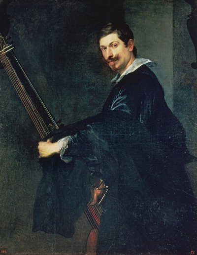Mann mit Laute, Porträt des Musikers Jacob Gaultier, ein Lautenist am englischen Hof von Anthony van Dyck