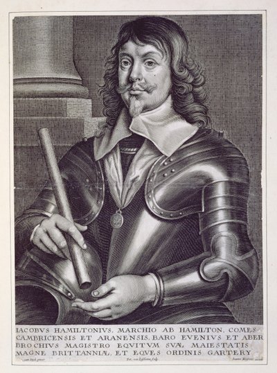 Porträt von James Hamilton (1606-49), 1. Herzog von Hamilton, graviert von Joannes Meyssens von Anthony van Dyck