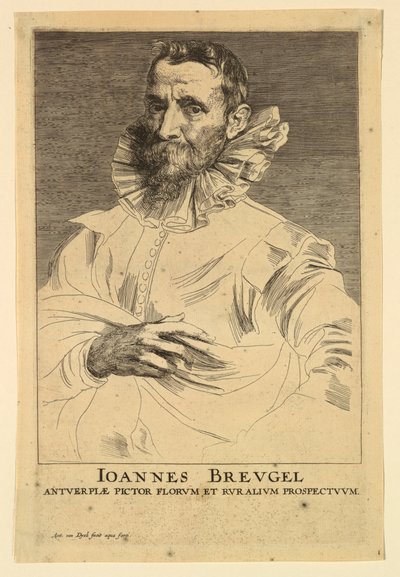 Porträt von Jan Brueghel dem Älteren, aus den Icones Principum Virorum von Anthony van Dyck