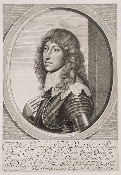 Porträt von Prinz Rupert (1619-82) Pfalzgraf am Rhein und Herzog von Bayern, graviert von William Faithorne (1616-91) von Anthony van Dyck