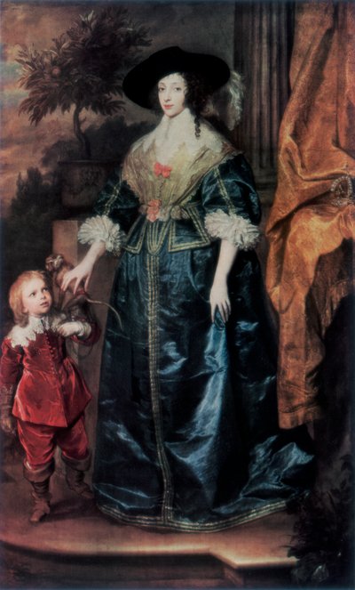 Königin Henrietta Maria und ihr Zwerg Sir Jeffrey Hudson, ca. 1633, 1927 von Anthony van Dyck