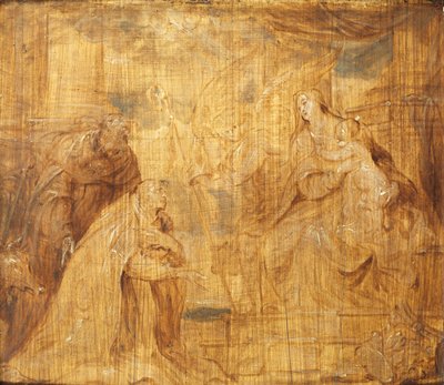 Jungfrau und Kind mit einem Bischofsspender und dem heiligen Antonius Abt, 1628-32 von Anthony van Dyck