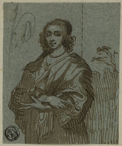 Frau Dreiviertellänge mit verschränkten Armen von Anthony van Dyck
