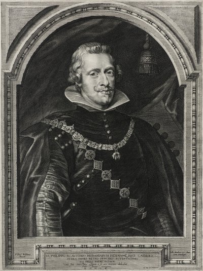 Philipp IV., König von Spanien, graviert von Paulus Pontius (1603-58), 1632 von Anthony van after Dyck