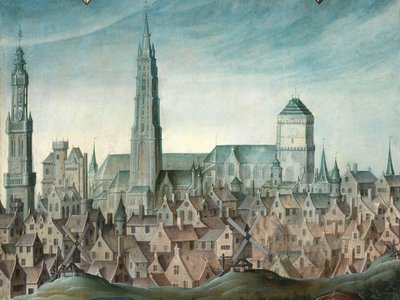 Detail des Porträts von Juan Pardo II und seinen Frauen Anna Ingenieulandt und Maria Anchemant von Anthuenis (1536 1613) Claeissins or Claeissens