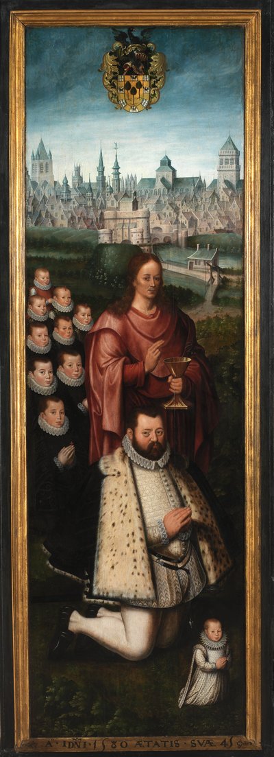 Porträt von Juan Pardo II und seinen Frauen Anna Ingenieulandt und Maria Anchemant von Anthuenis (1536 1613) Claeissins or Claeissens