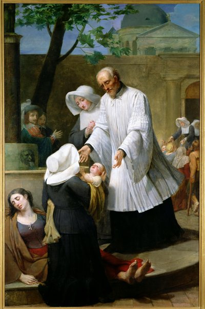 St. Vinzenz von Paul hilft den Pestkranken von Antoine Ansiaux