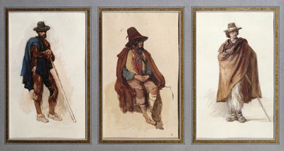 Drei Arten von Ciociari-Hirten von Antoine Auguste Ernest Herbert or Hebert