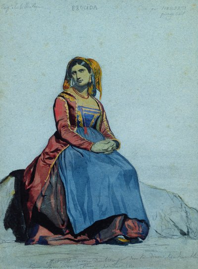 Frau von Procida, sitzend von Antoine Auguste Ernest Herbert or Hebert
