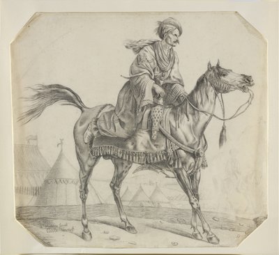 Ein Mameluke besteigt sein Pferd von Antoine Charles Horace Vernet