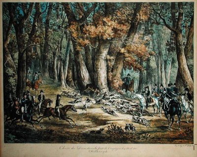 Hirschjagd im Wald von Compiègne, 27. April 1818 von Antoine Charles Horace Vernet