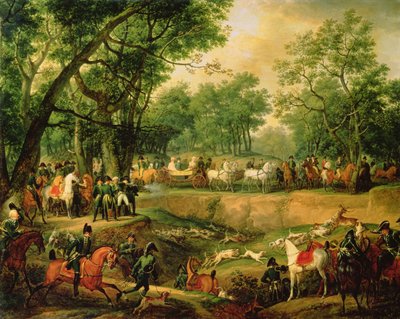 Napoleon auf der Jagd im Wald von Compiègne, 1811 von Antoine Charles Horace Vernet