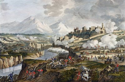 Die Schlacht von Roveredo, 18. Fructidor, Jahr 4 (September 1796), graviert von Jean Duplessi-Bertaux (1747-1819) von Antoine Charles Horace Vernet