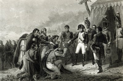 Die besiegten Spanier vor Napoleon vor seinem Einzug in Madrid, Dezember 1808 von Antoine Charles Horace Vernet