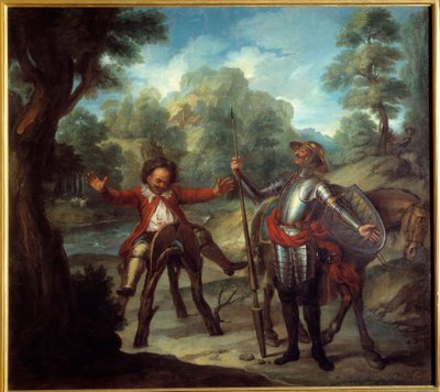 Geschichte von Don Quixote: Sancho wacht auf und verzweifelt, weil er seinen geliebten Grison nicht findet von Antoine Coypel